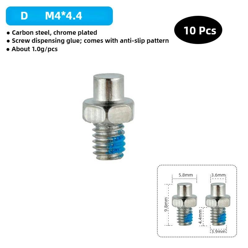 Lot de 10 Boulons Antidérapants pour Pédales de Vélo avec Jeu de Clés Décalées M4 Goujon en Acier Goupille Vis Set pour Pédales Hexagonales Vélo VTT Route