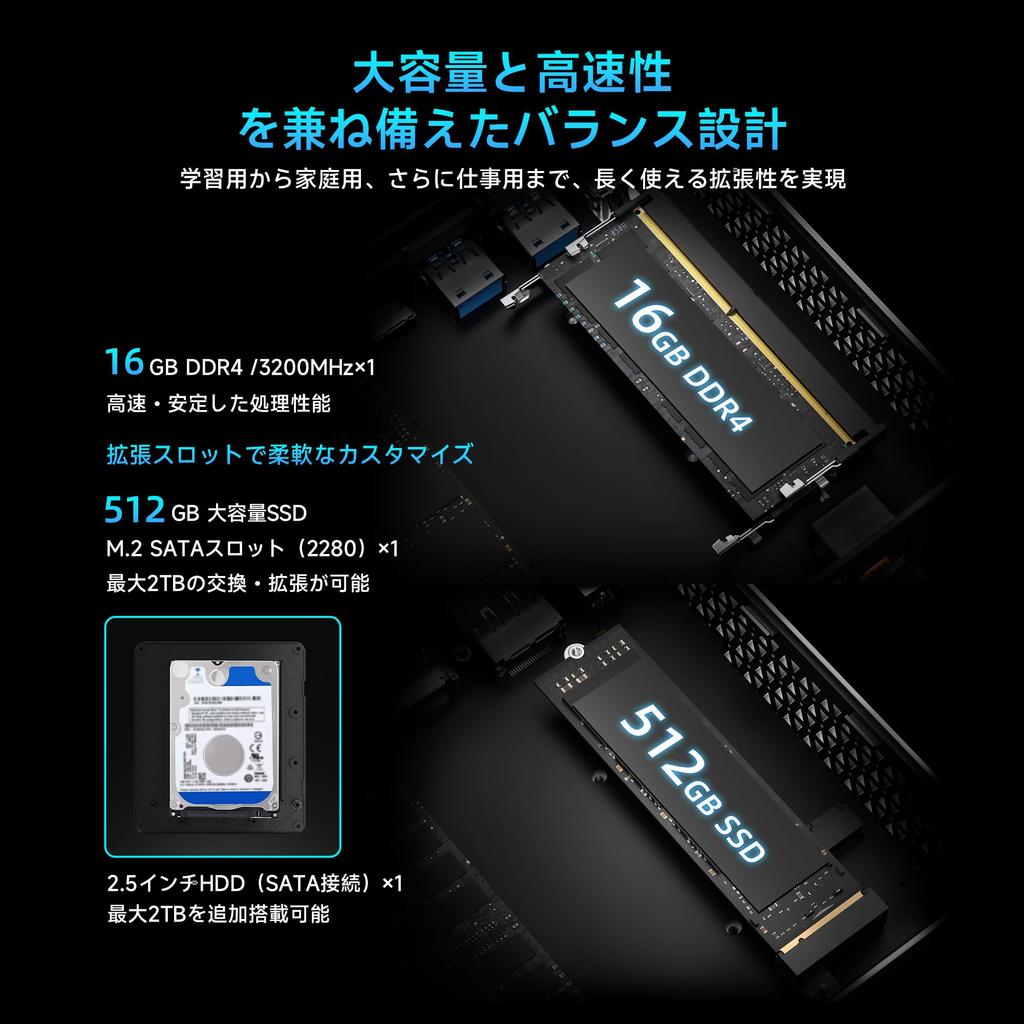 BMAX Intel N95 Mini Faster Than the 12th Generation Intel Mini Up To 16GB DDR4 512GB 2 USB 2 Display Gigabit Quiet Mini B4 PC, Low-Power, N97, PC,