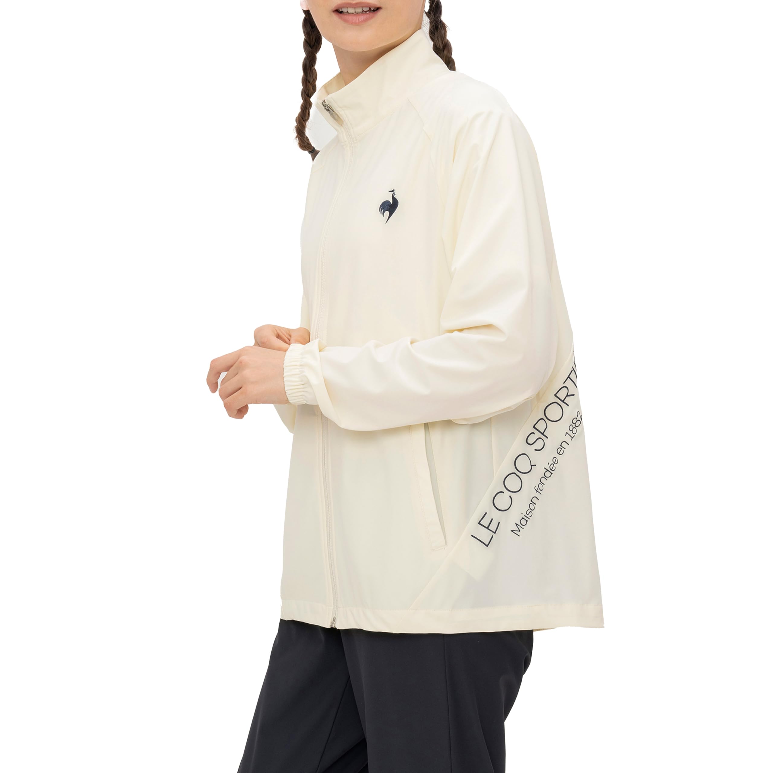 

Le Coq Sportif Stretch Stand for and with WH01 Women s Cool-to-the-Touch Jacket, Moisture-Wicking, Quick-Drying, UV-Cut (UPF 50+), Stretch, Running,