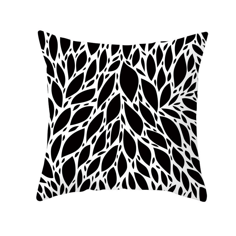 Red, Blue and Black Geometric Cushion Cover, Peach Skin Print Pillow Cover, Square Sofa Cushion, Home Textiles and Household Products