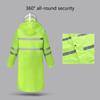 Rain Jacket High Visibility Workwears Safety Concealed Hood Fluorescent Flashing Hooded Long Length Waterproof Work Coat