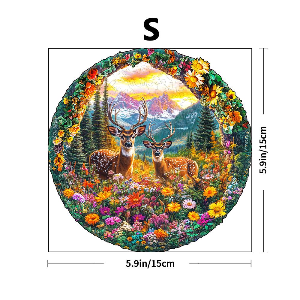 Forest Deer 3D Wooden Puzzle - Adult Puzzle Relaxation Craft Gift - Challenge Family Puzzle Game Gift or Male and Female Elderly