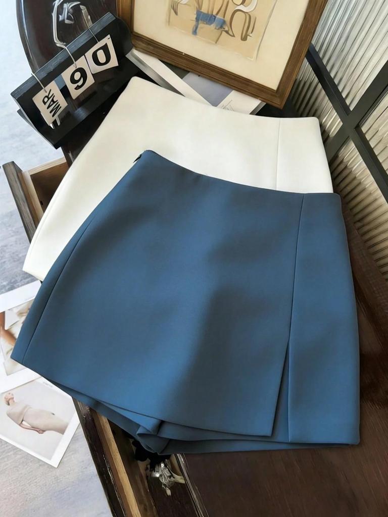 Korean Style High-Waisted A-Line Slimming Skirt with Anti-Exposure for Women