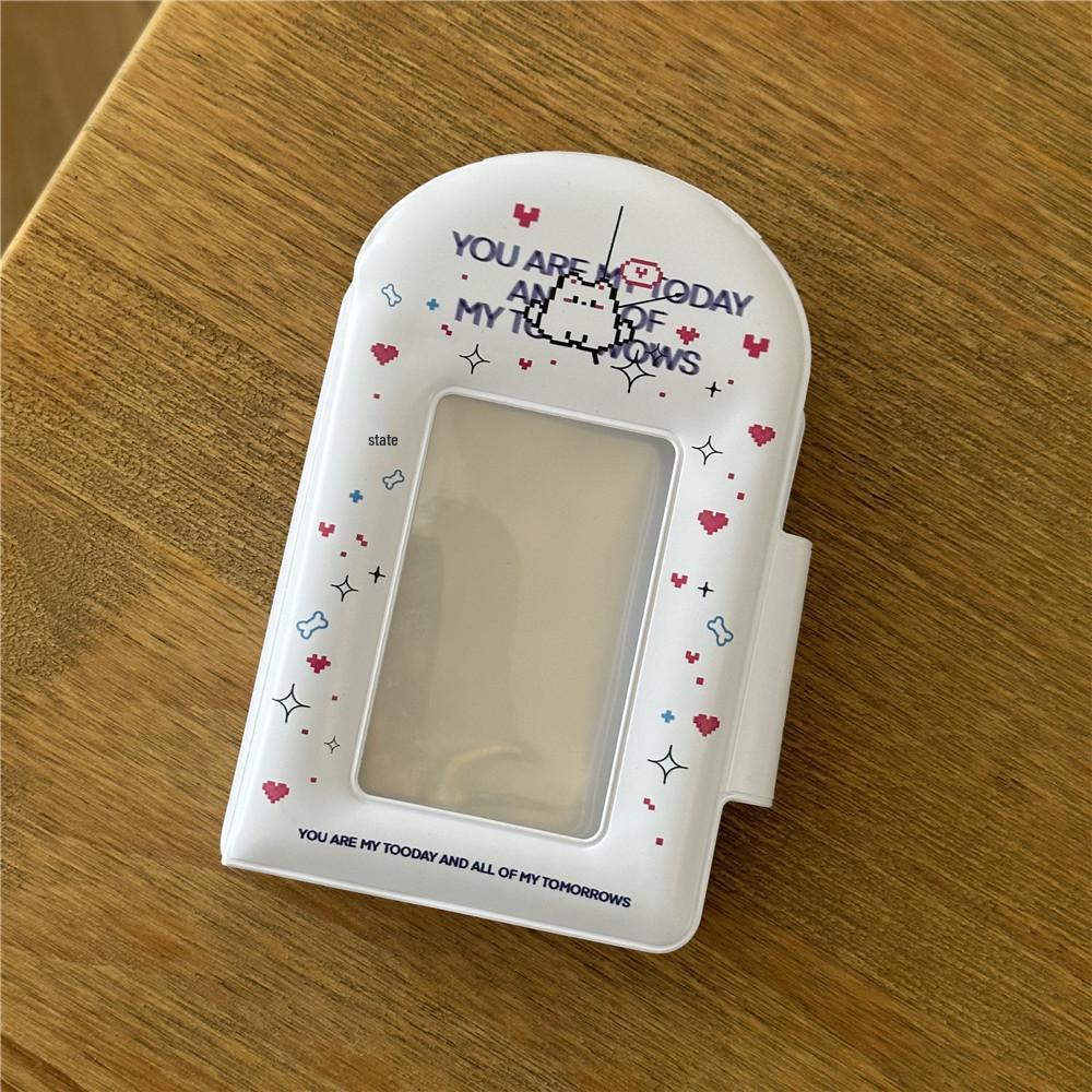 Cute Pixel Kitten 3-Inch Polaroid Card Album with Snap Button