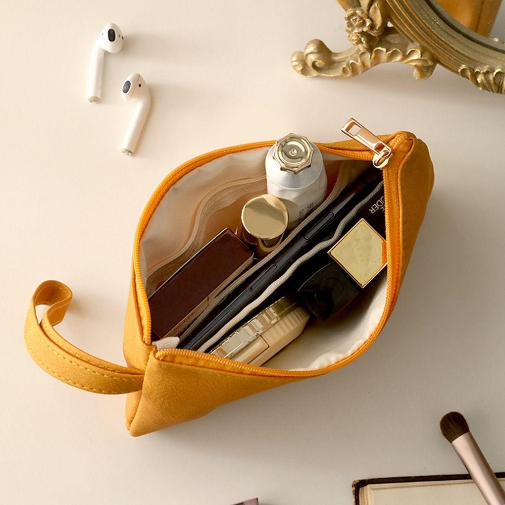 

PU Leather Eyeglass Bag Earphone Bag Coin purse Lipstick Storage Bag Cosmetic Bag Mobile Phone Bag помаранчевий
