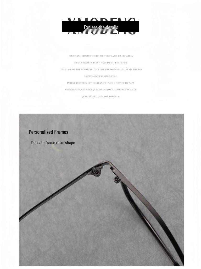 Ultra-light Polygonal Titanium Glasses Frame for Men and Women