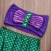 Mermaid Girls Costume Kids Dress Tail Fancy Little Swimsuit Swimwear Ariel Child