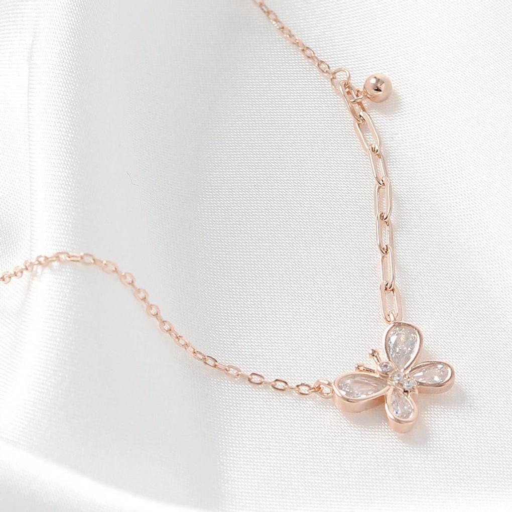 925 silver and gold-plated butterfly pendant necklace