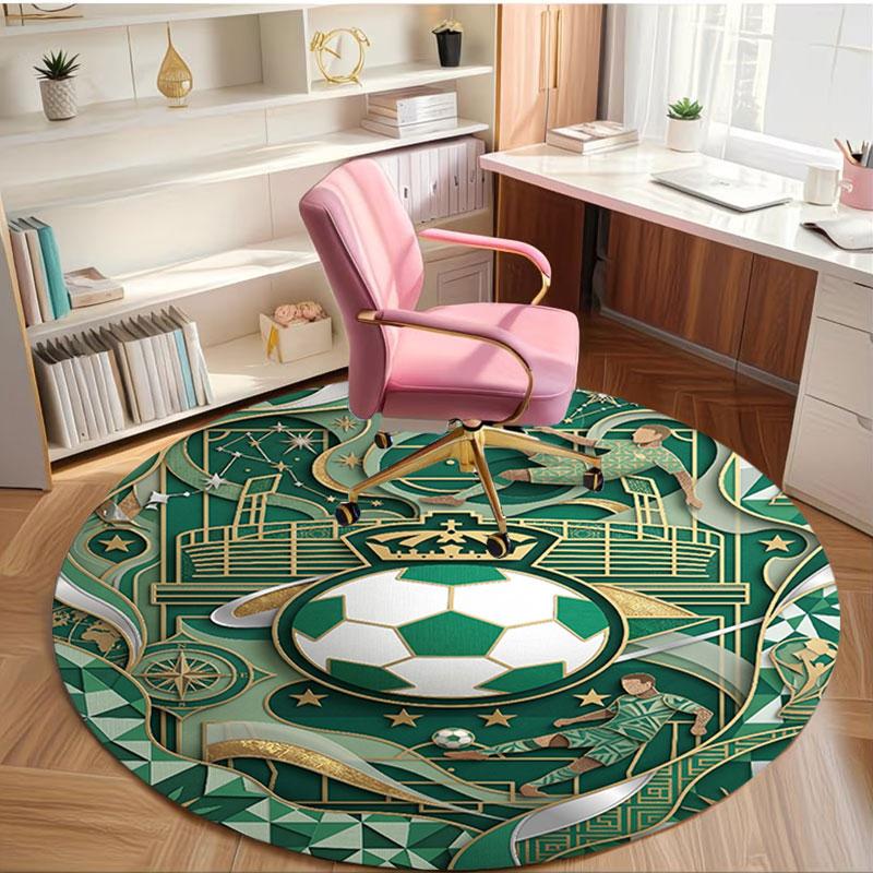 Club Santos Laguna Print Round Rug, Washable Floor Carpet, For Entryway Dorm Laundry Room Office Study, Home Decor Birthday Christmas Gift