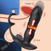 Silicone vibrador anal empurrar estimulador de próstata massageador atraso ejaculação bloqueio anel anal butt plug brinquedos sexuais vibrador para homem