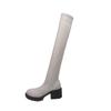 Winter Skinny Medium Heel Over Knee Socks Boots Large Size Coarse Heel Cloth Elastic Skinny Boots Women
