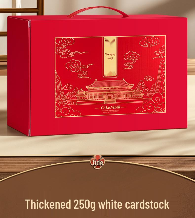 Customized 2026 Wooden Stand Enterprise Calendar – Creative Business Office Memo Gift Box