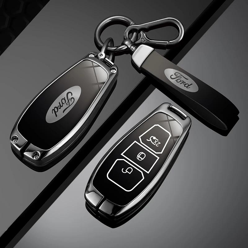 Adesivo per Auto Caldo Per Ford Nuova Custodia in Pelle per Chiave Remota per Auto Portachiavi Accessori Supporto per Ford ST Line Fiesta Focus Mondeo Ecospo