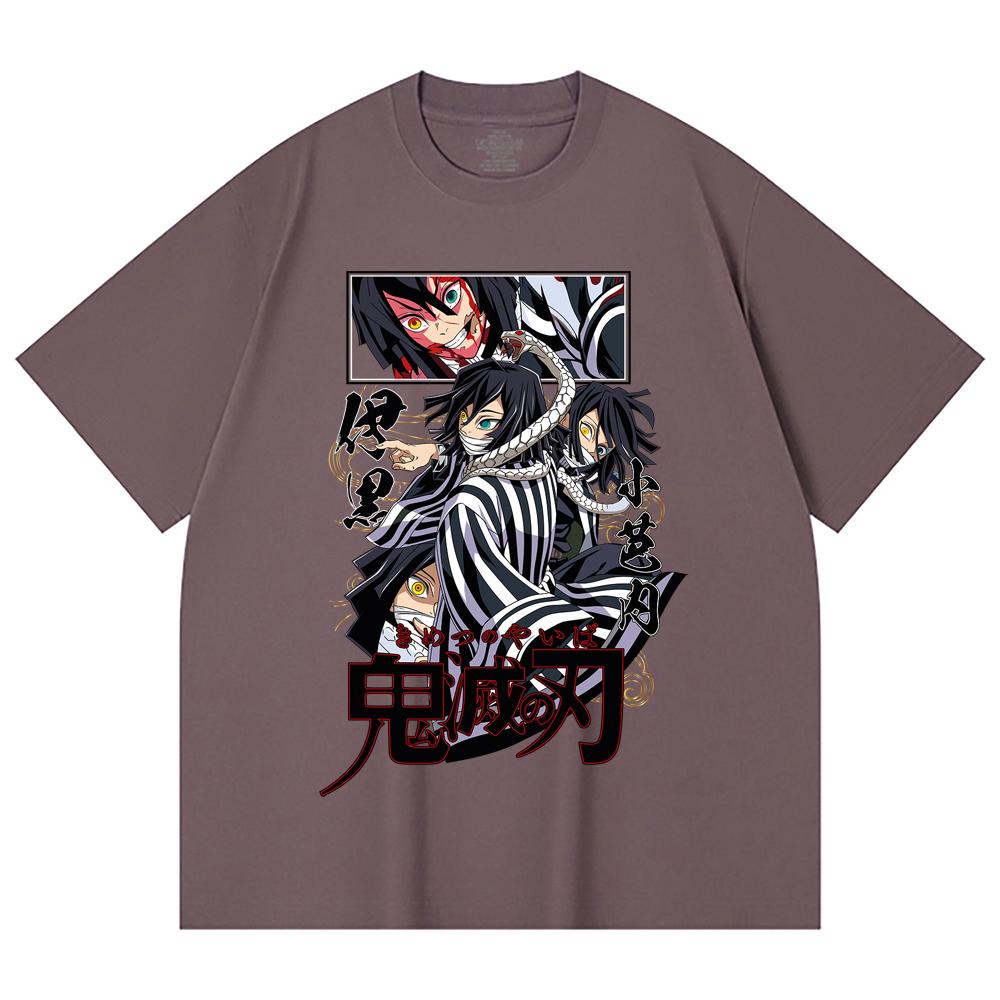 230 Gsm 100% Cotton Demon Slayer V95 Iguro Print Unisex Heavy Cotton T Shirt