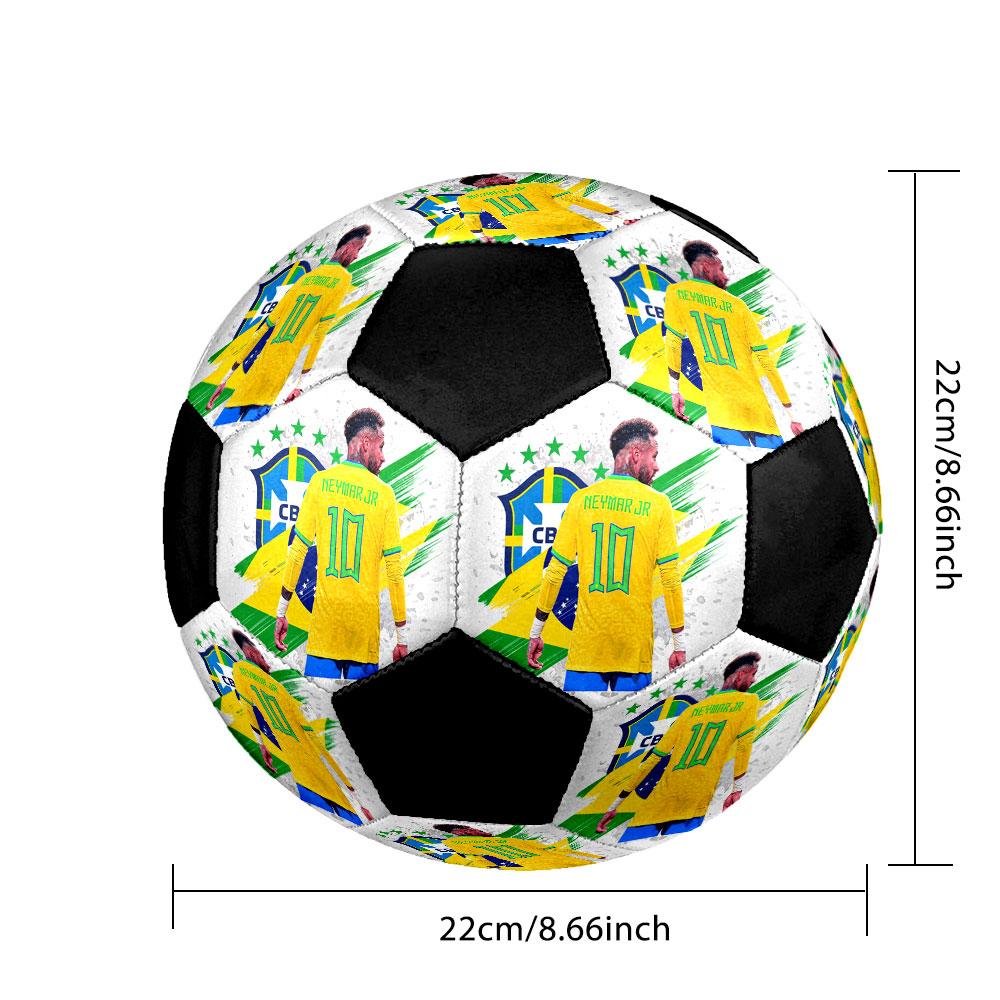 Ballon de Football Neymar Taille 5 Coloré Cousu à la Machine PVC Prêt pour la Compétition Durable Haut Rebond