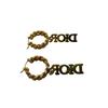 Christian Dior For both ears Swing Dior Evolution Gold Plated DIOR Letter Curb Hoop Earrings Pierce gold Gold Plated Women Used