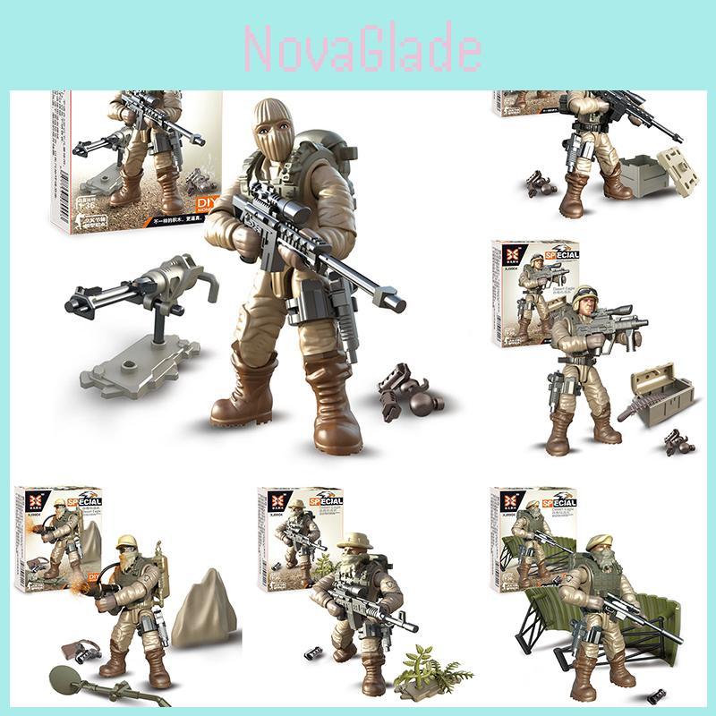 Desert Eagle Special Forces Soldiers Diy Figures 6pcs Building Blocks Toy Kids