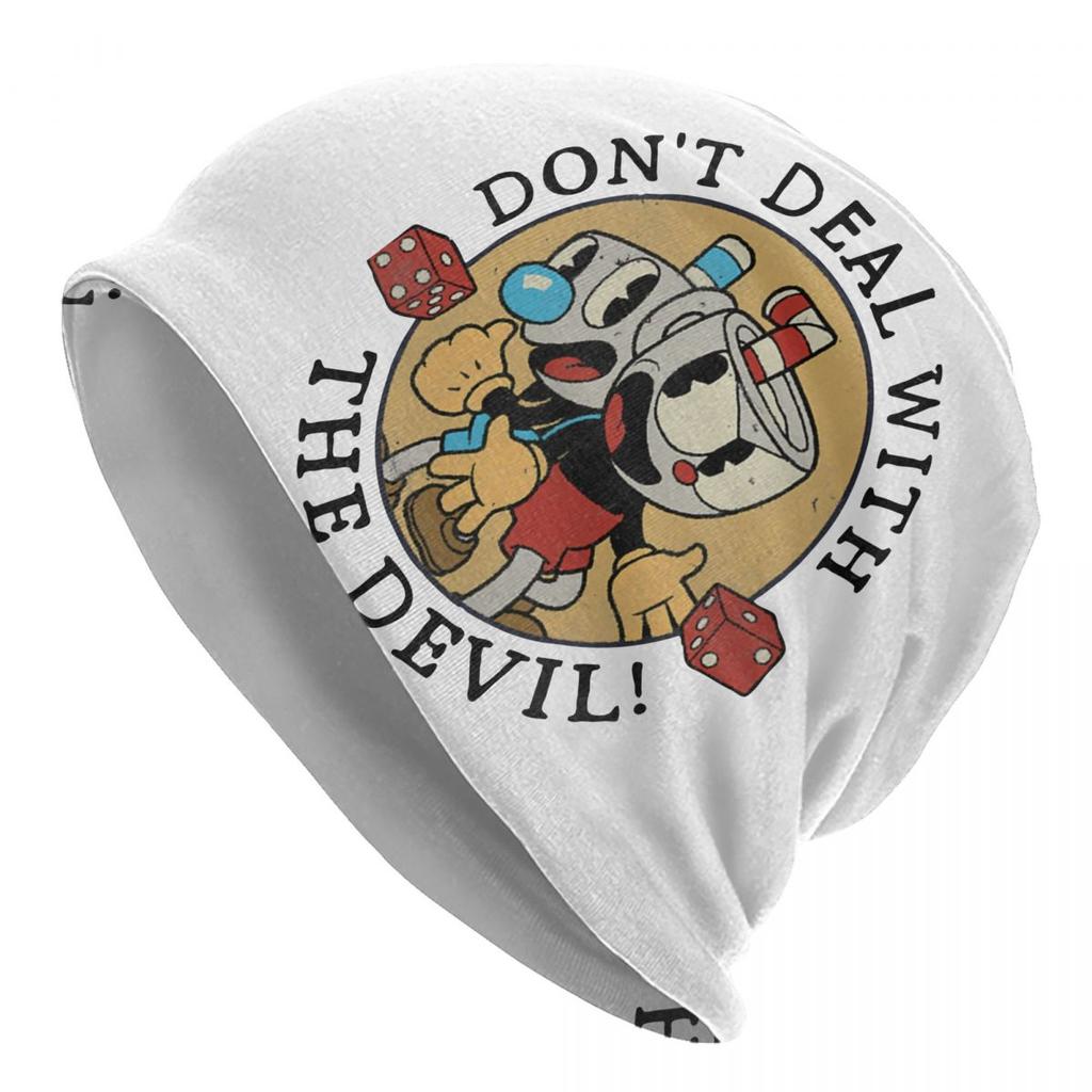 Great Retro Game Battle Cuphead Skullies Beanies Hats Spring Unisex Outdoor Caps Warm Multifunction Bonnet Hats