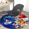 1pc Sonic, Tails & Knuckles Anime Cartoon Design Round Carpet  Office Chair Mat, NonSlip Rug for Home Decor, Living Room, Bedroom