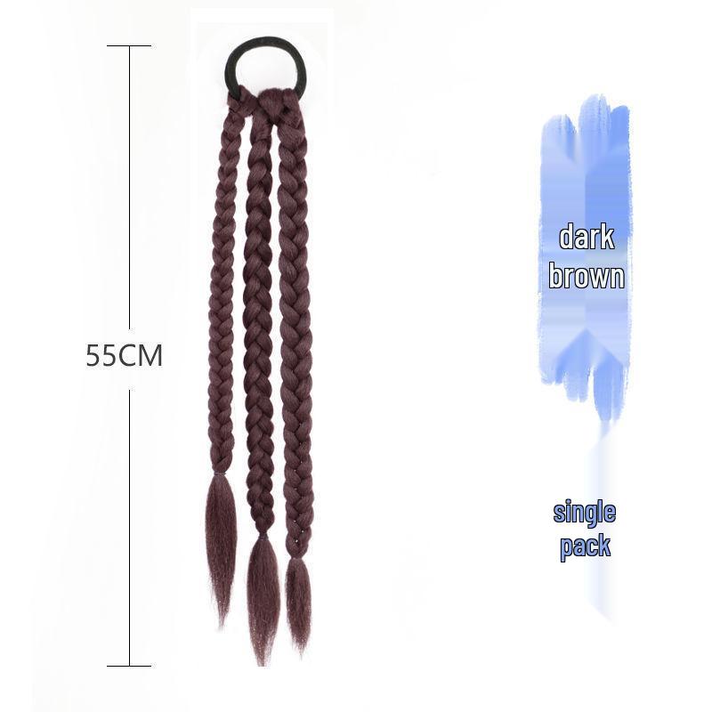 Women's Highlighted Bubble Boxer Braids Wig - Three-Strand Pigtails