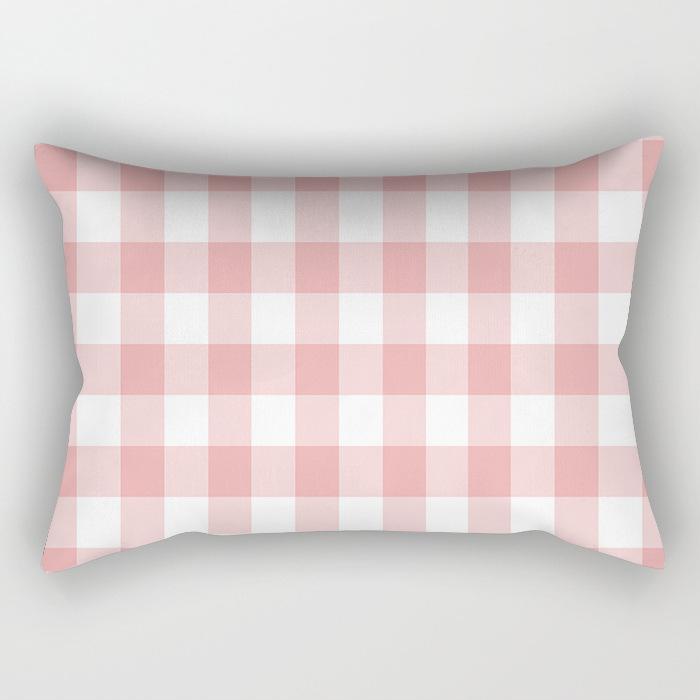 Ins Pink Geometric Waist Pillow Case Car Sofa Pillow Cushion Cover Pillow Case Pillow Case Pillow Case