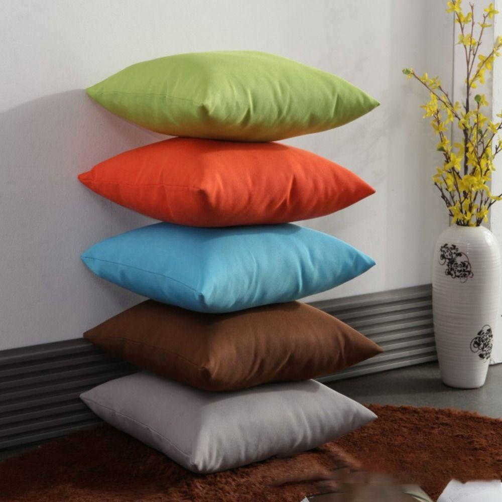 Colorful Solid Color Pillowcases Simple Cushion Cover Candy Color Pillow Case Cover  Office