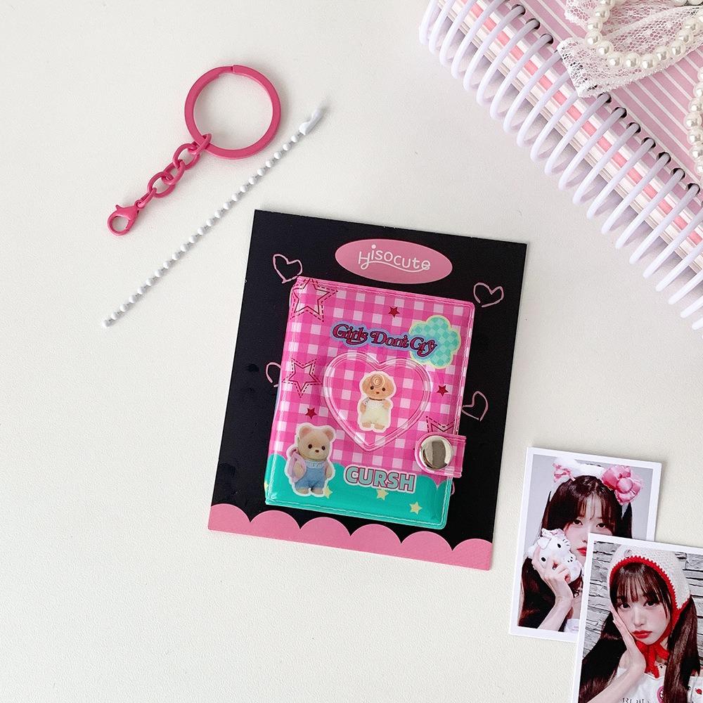 Y2K ID Photo Holder Snap Closure Card Storage Album Portable Mini Photo Album