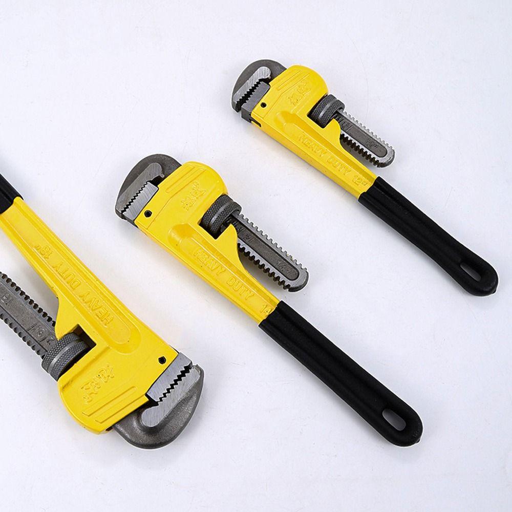 Multi-Purpose Pipe Pliers Labor-saving Black&Yellow Water Pipe Pliers Water Pipe Self-Tightening Pliers Pipe Wrench Universal