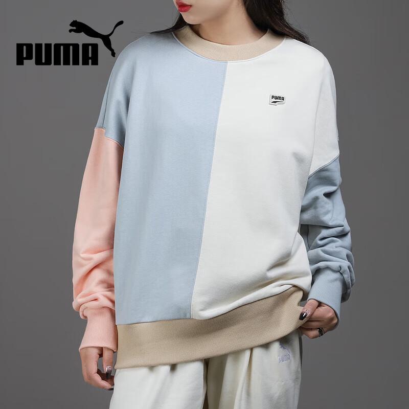 Puma Women's Casual Crew Neck Loose Pullover Sweatshirt