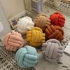 Nordic New Style Hand Woven Lamb Wool Round Pillow Braided Home Decor Sofa Backrest Cushion Cozy Living Room Bedroom