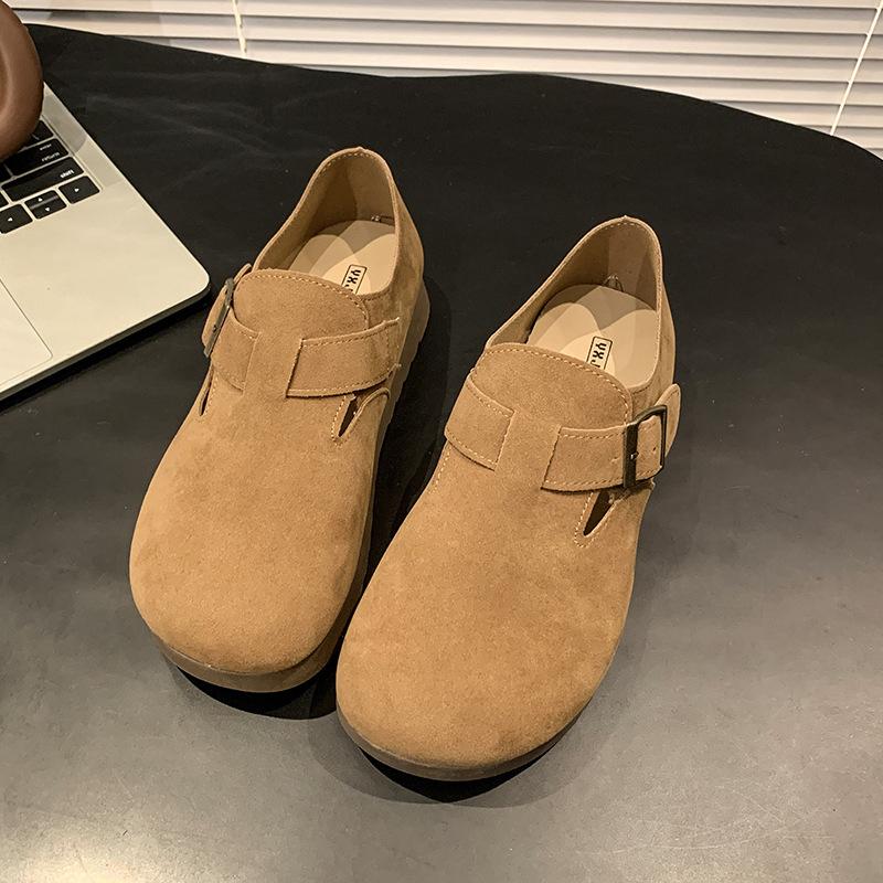 

Platform-soled Boken shoes women s autumn 2025 new height-increasing versatile one-pedal women s shoes retro muffin heel single shoes 40 верблюд