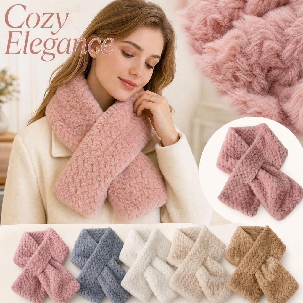 Women's Versatile Thick Fuzzy Neck Warmer, Cute Neck Cover Scarf for Cold