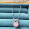 Princess On the Run: Titanium Steel Necklace with Natural White Chalcedony for Girls – Light Luxury Clavicle Chain