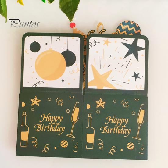 3D Birthday Card Pop-Up Happy Birthday Greeting Card Gift Box with Envelope Handmade Foldable Celebration Card for Family&Friend