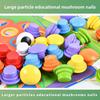 Wooden Puzzle Shape Board With Mushroom Pins For Learning And Development Brain