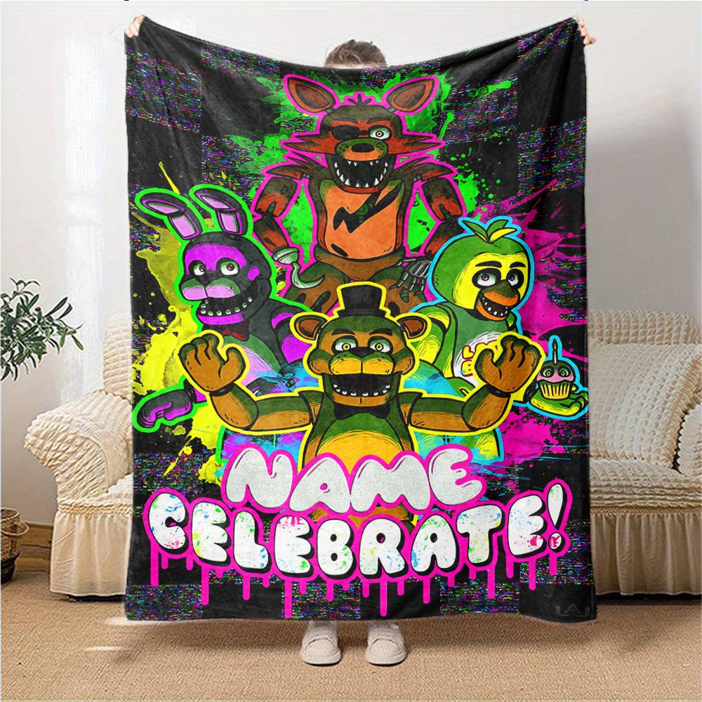 Custom Name Horror Movie Mashup blanket for Couch & Bed, Plush Cozy Fuzzy Blanket Super Soft & Warm Blankets for Fall and Winter. 0908133