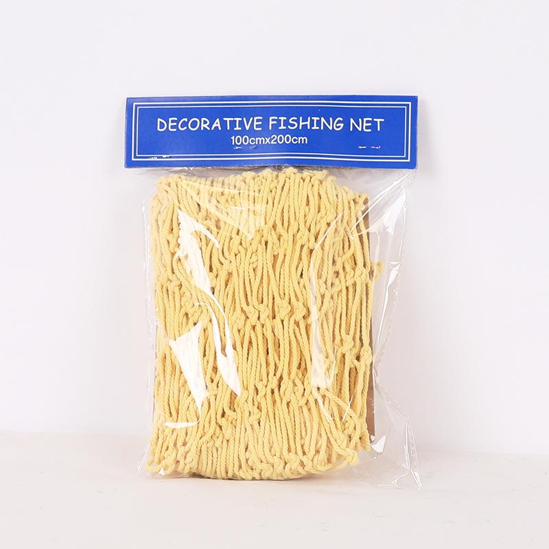 Mediterranean Style Cotton Rope Decorative Fishing Net with Shells for Wall Decor