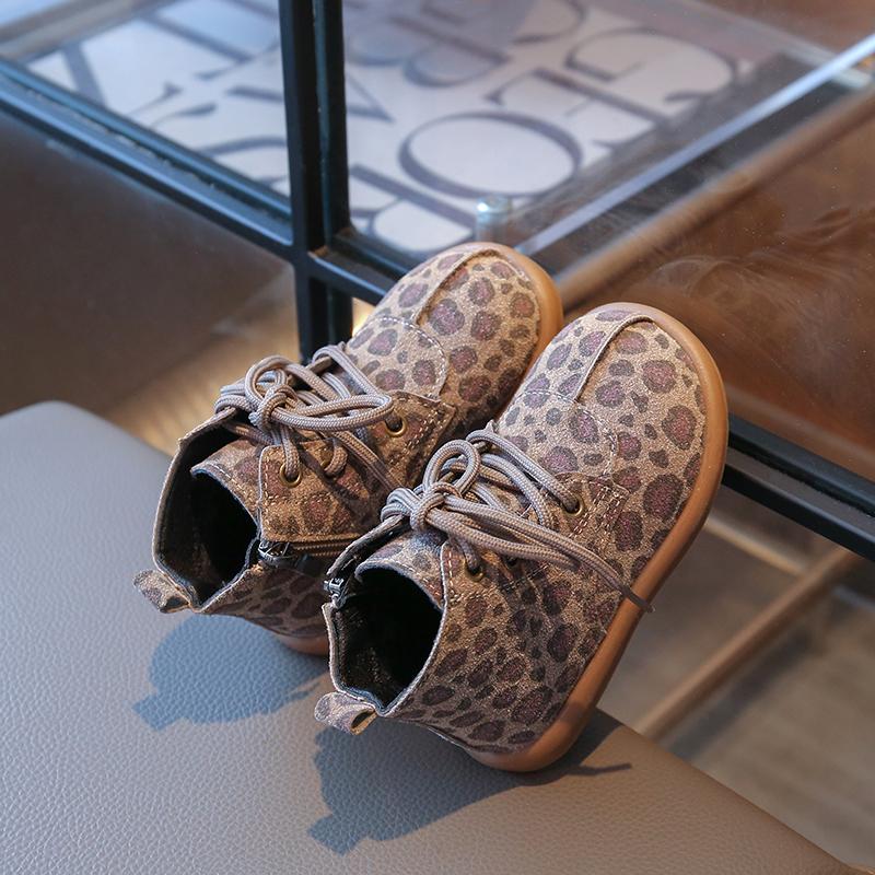 Winter Toddlers Platform Ankle Boots Retro Polka Dot Printed Kids Fashion Boots for Girls Outdoor Shorts Children Cotton Boots