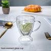 BORREY Double Wall Glass Mug High Borosilicate Heat Resistant Tea Milk Lemon Juice Coffee Water Cup Tumbler Mug Cappuccino Latte