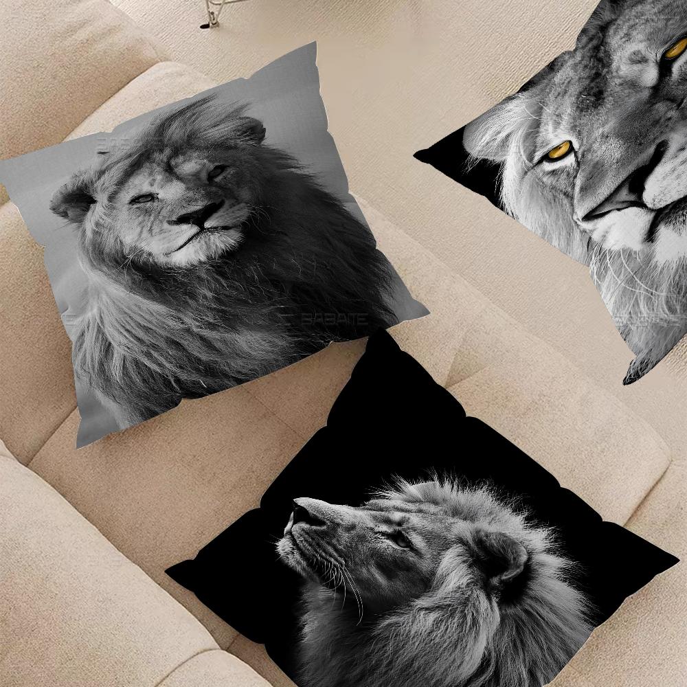 Federa per Cuscino Leone Animale Copricuscino da Lancio per Auto Divano Auto Regalo di Natale 40x40cm 45x45cm