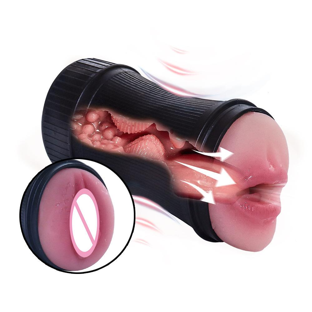 Male Masturbator Cup - Realistic Oral & Vaginal Suction Stimulation Sex Toy for Men, Auto-Stroker