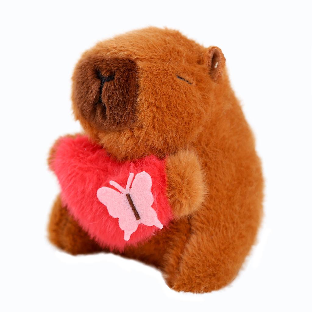 Capibara doll keychain, bag pendant, capybara doll, butterfly heart pendant, schoolbag pendant, keychain.