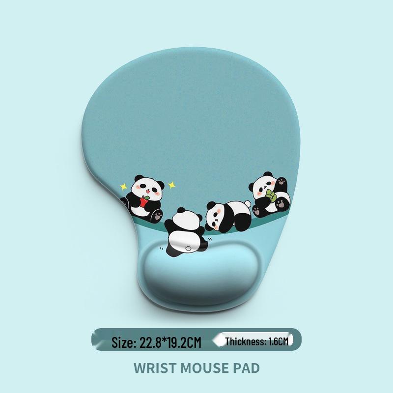 Cartoon Animal Silicone Mouse Pad with Wrist Support - Customizable and Dirt-Resistant.