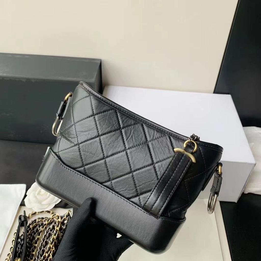 Women's 2025 Genuine Leather Hobo Bag - New Fragrance Style, Diamond Pattern, Chain Strap, Single Shoulder & Crossbody Options