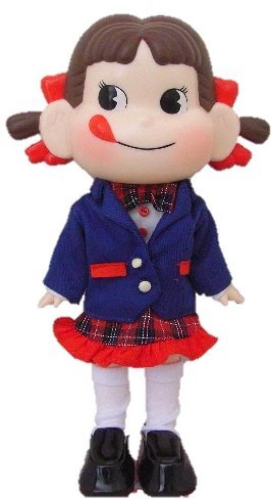 Fujiya Peko-chan doll, Ivey Style blue jacket