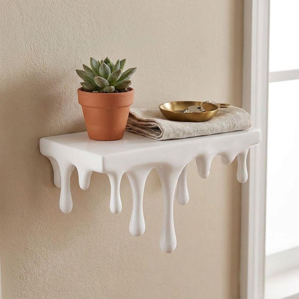 Plastic Drip Floating Shelf 3D Printed Wall-Mounted Display Stand Home Decoration