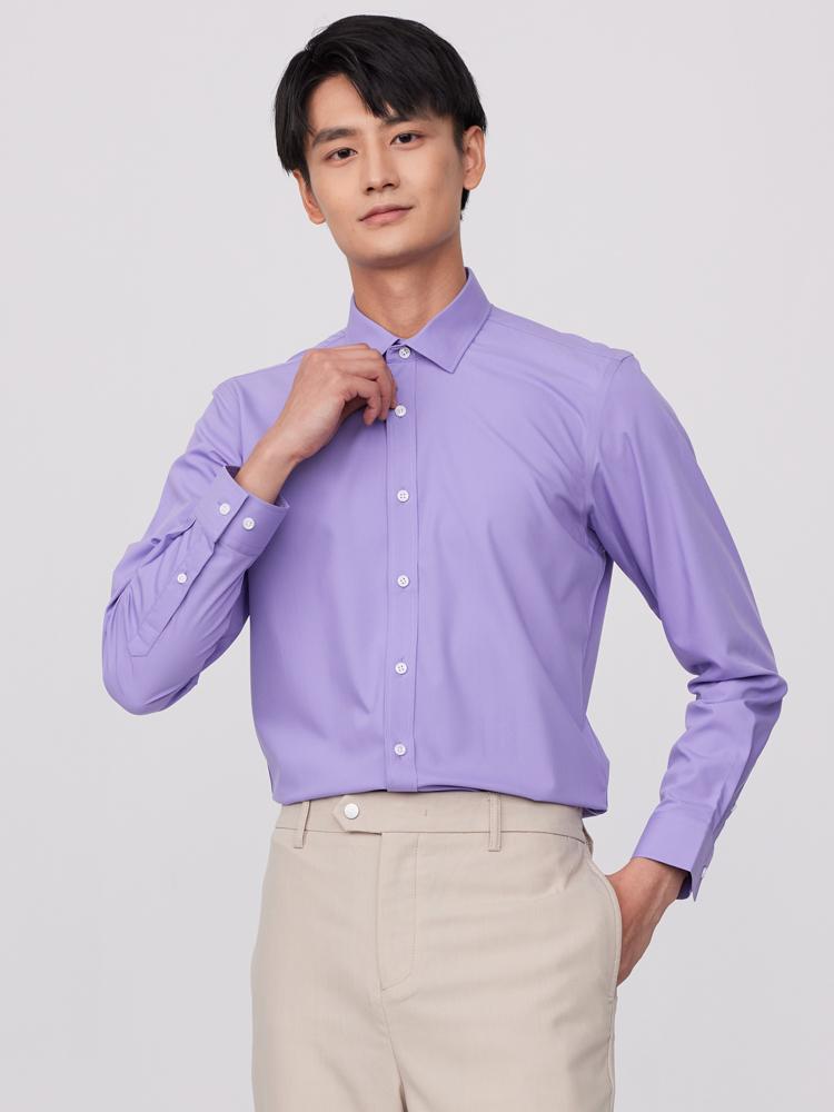 Camicia da Abito da Uomo per Tutte le Stagioni con Rever Regolare – Tessuto Confortevole Leggermente Elasticizzato, Tinta Unita, Facile da Stirare, Versatile, Casual, da Lavoro, da Ufficio