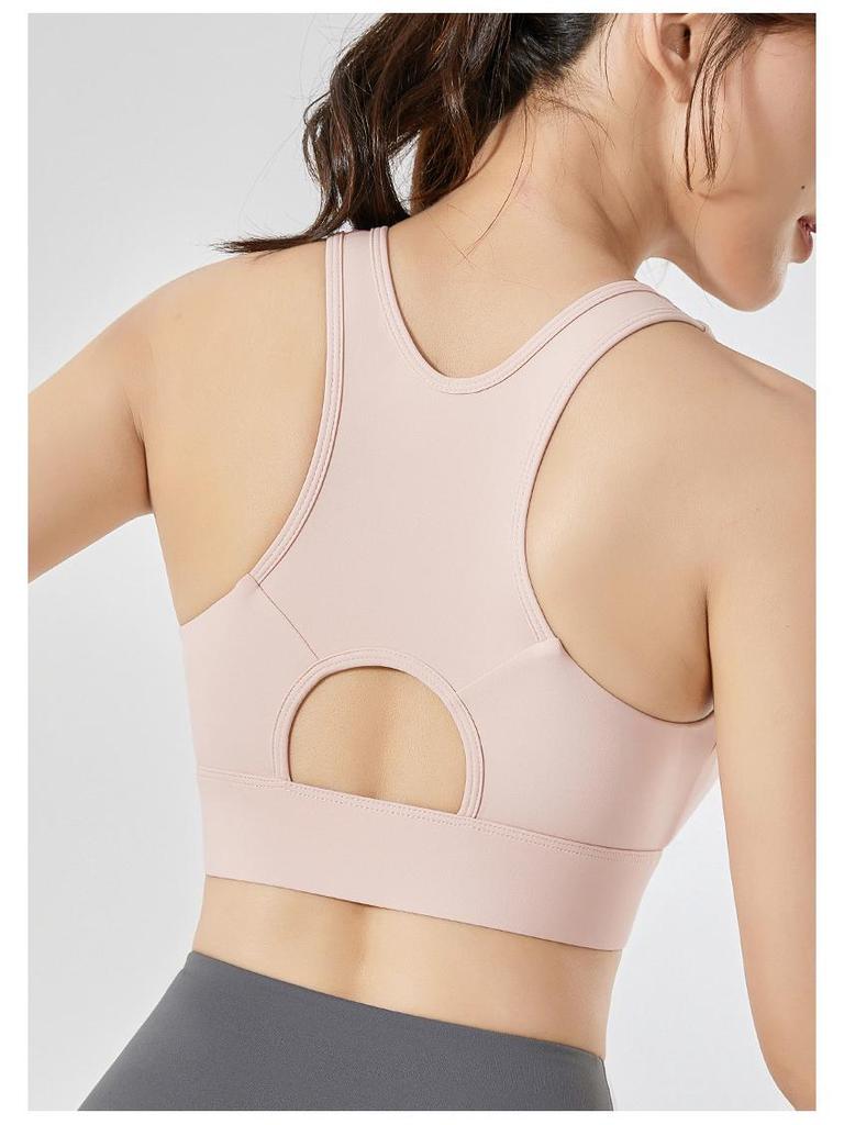Hot-Selling Front Zipper Sports Bra: Beautiful, Shockproof Running Fitness Vest, Plus Size