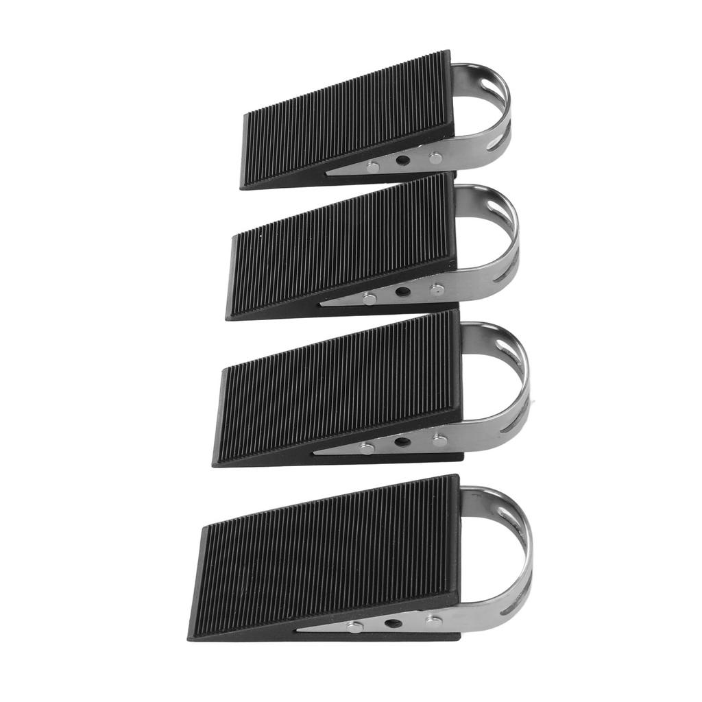4PCS Door Stoppers for Bottom of Door Rubber Stainless Steel Anti Slip Heavy Duty Door Stop Holder for Home Dorm Office