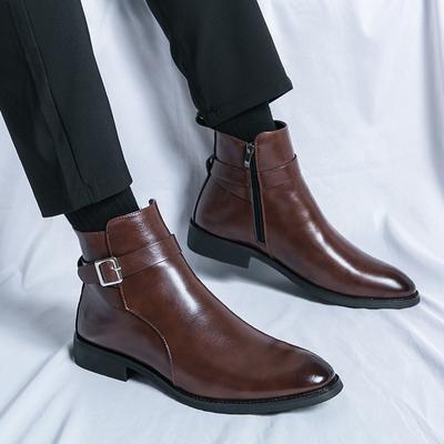 Mode Heren hoge leren schoenen Minimalistisch Klassiek Gentleman Stijl Dagelijks kantoor vrije tijd zakelijk feest herenlaarzen Motorschoenen